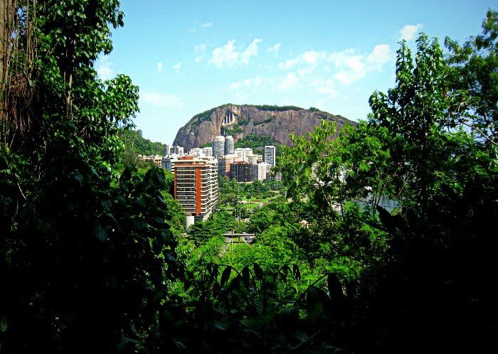 Morro do Cantagalo visto do Parque da Catacumba